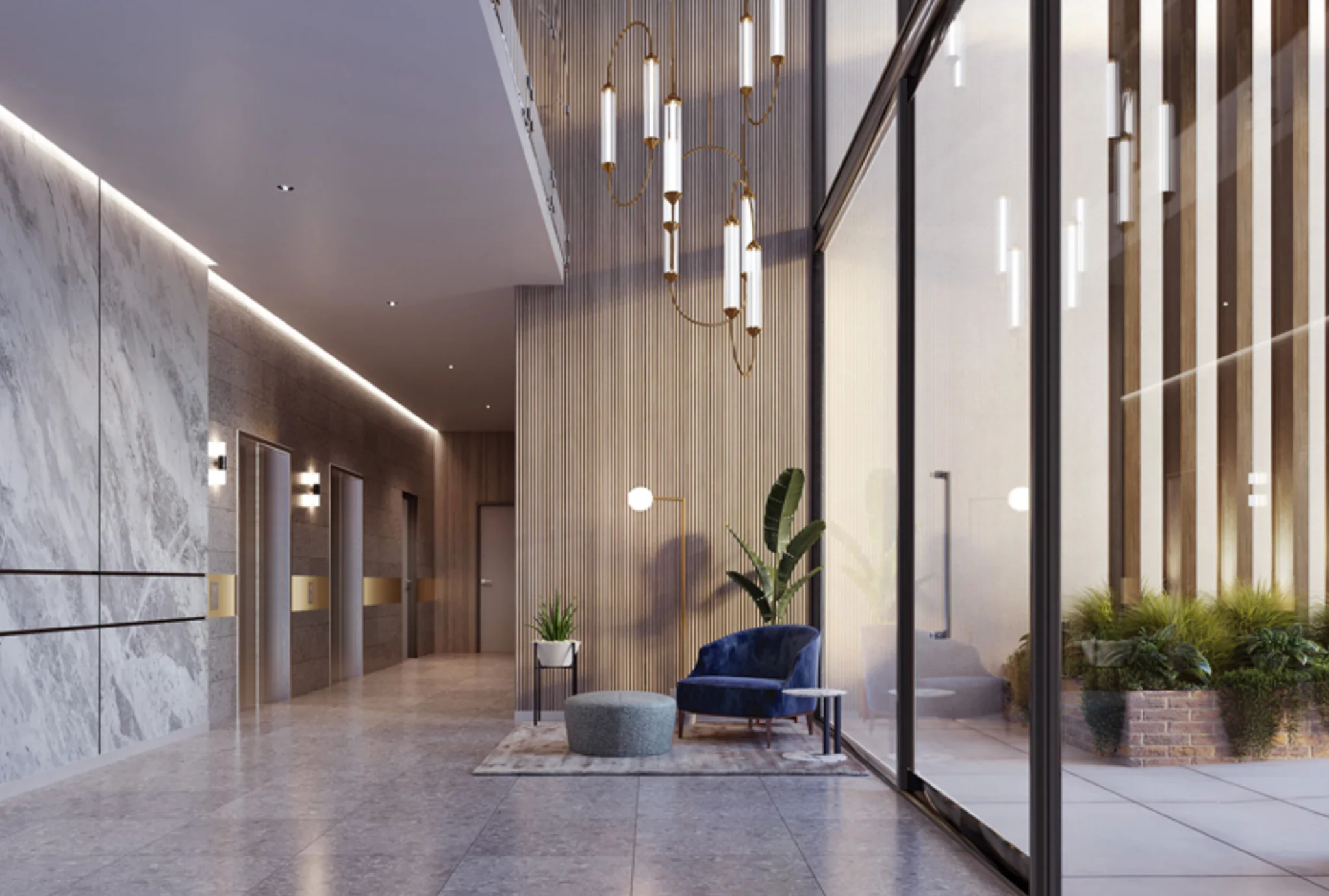 Refined residential lobby